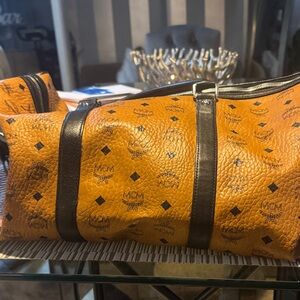 MCM Tan Visetos Travel Bag